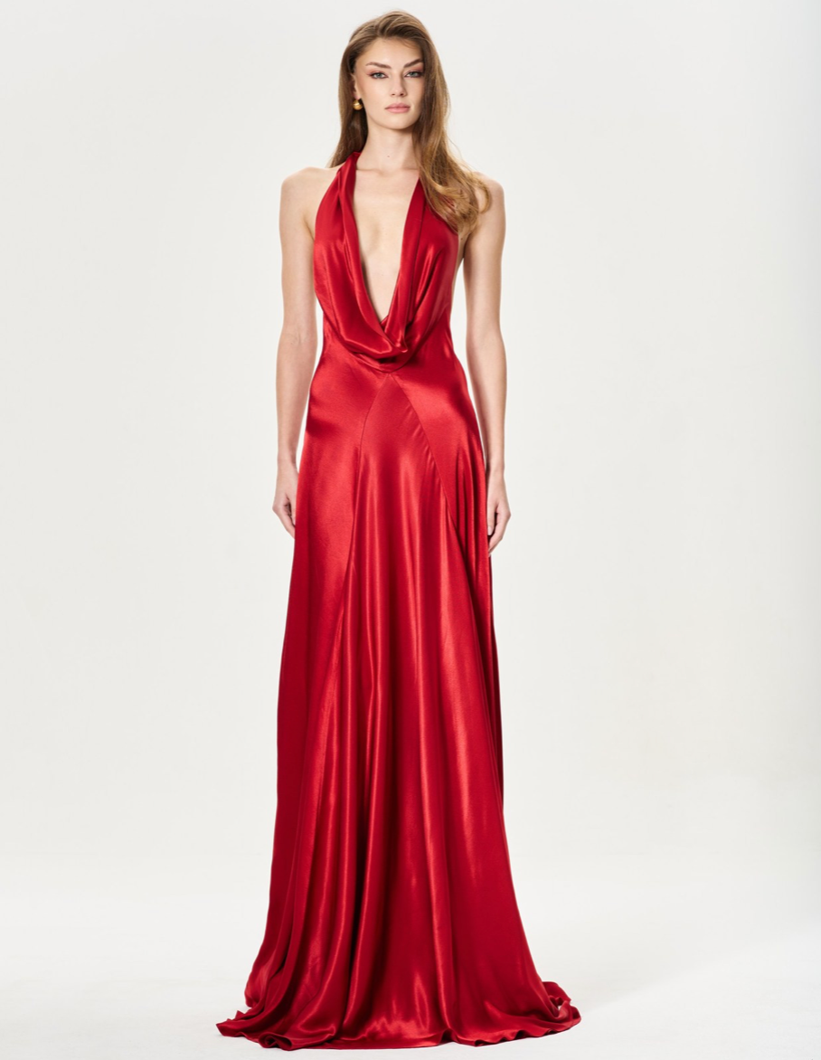 OPEN BACK VISCOSE DRESS