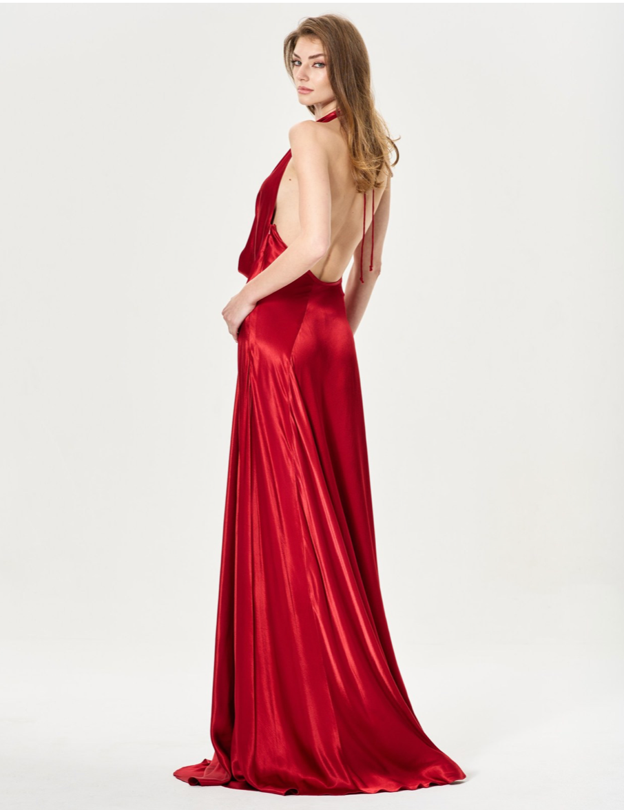 OPEN BACK VISCOSE DRESS