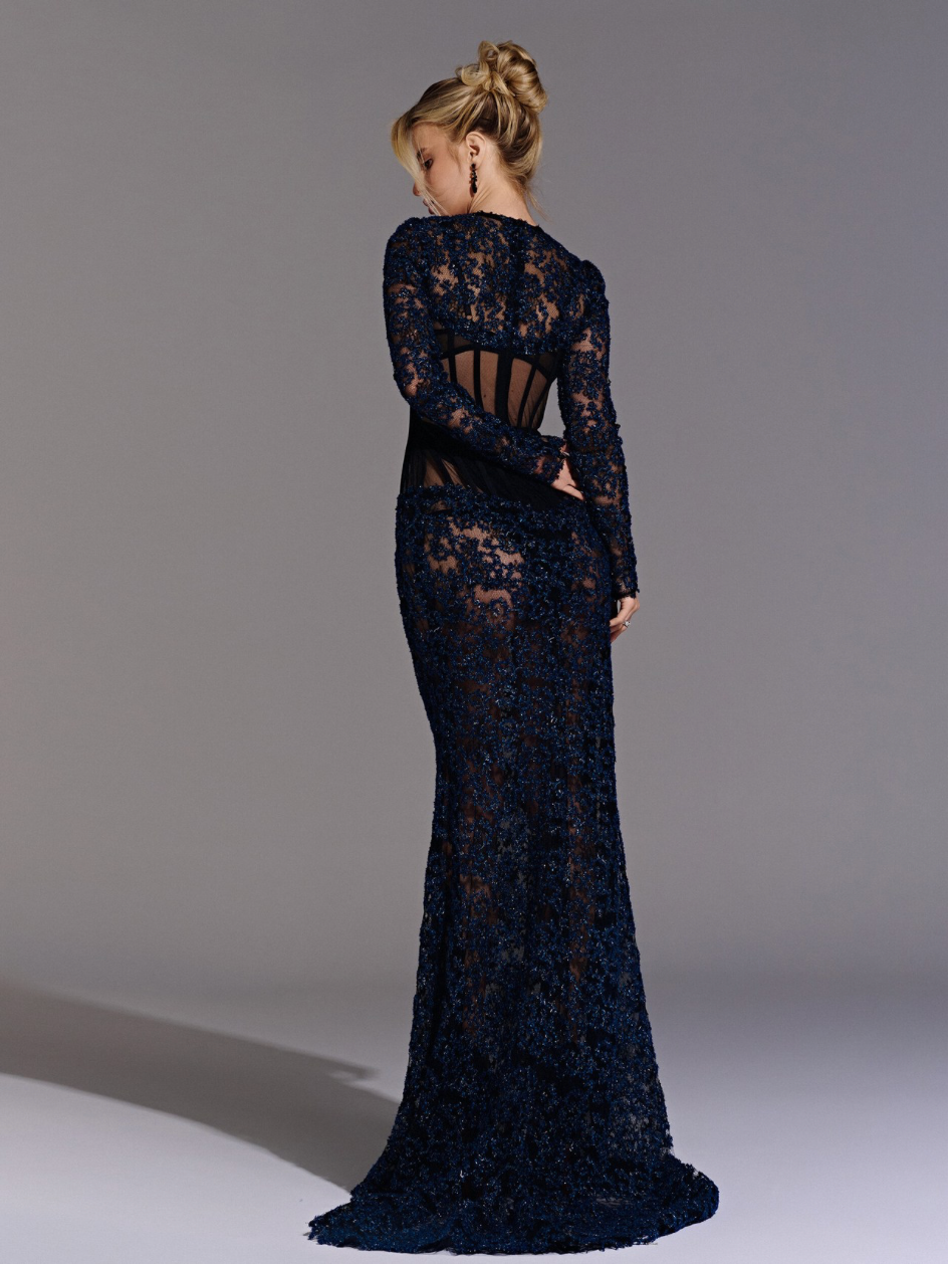 Sequin Lace Dress Corset
