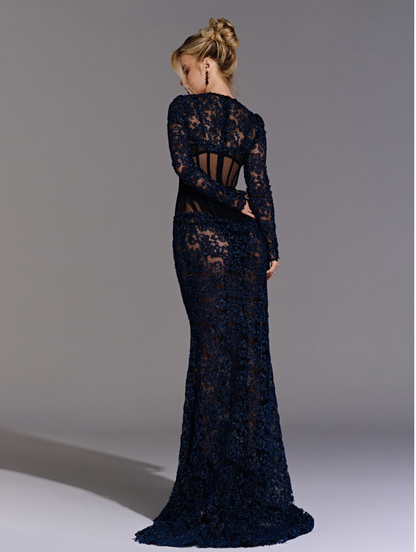 Sequin Lace Dress Corset