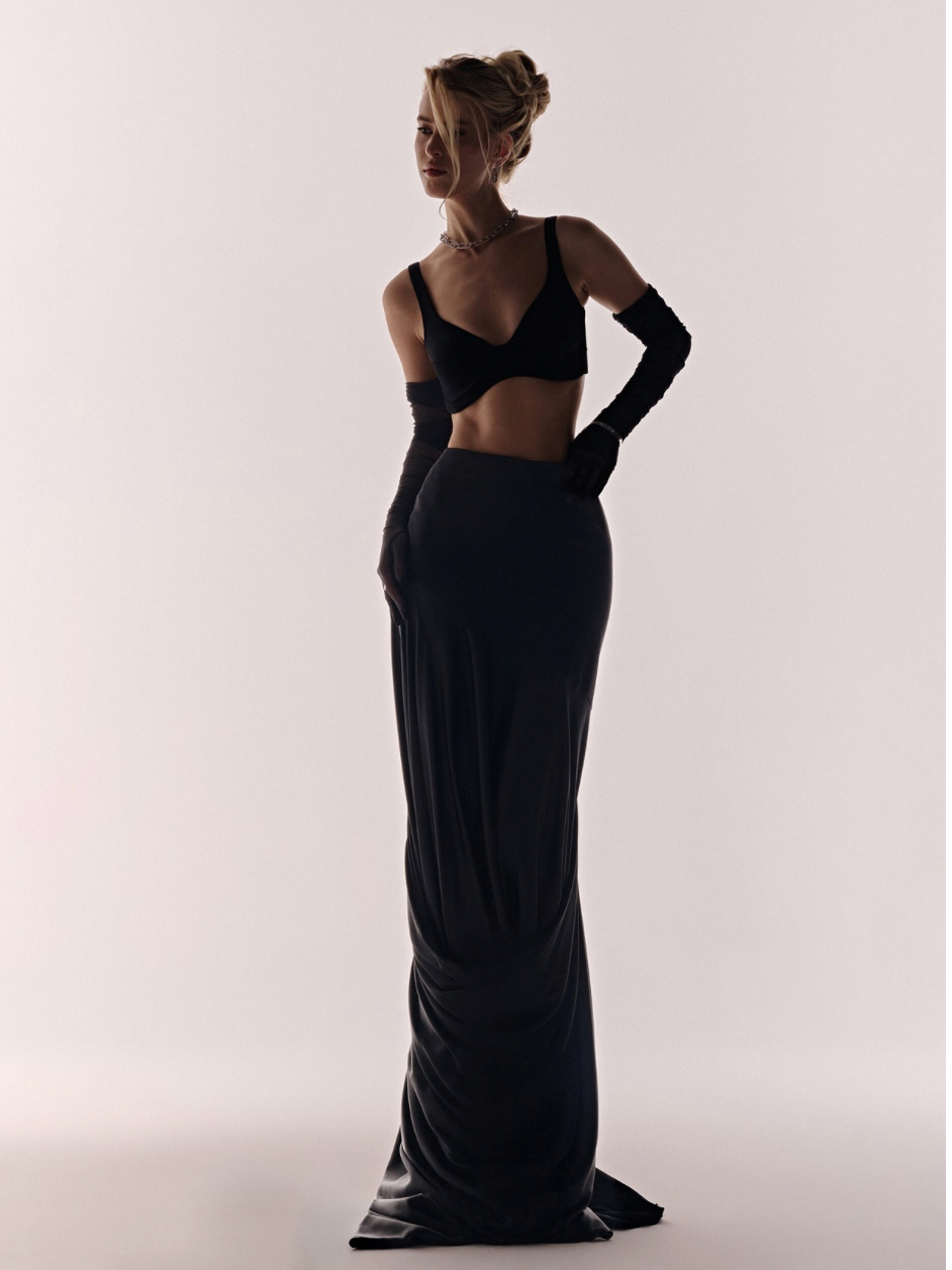 Black Satin 3 Pieces Set