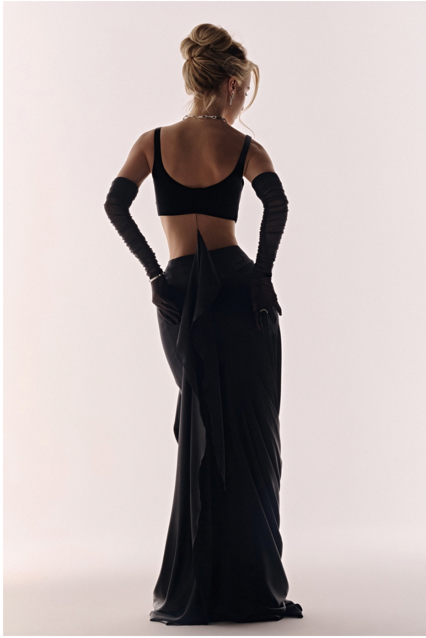 Black Satin 3 Pieces Set