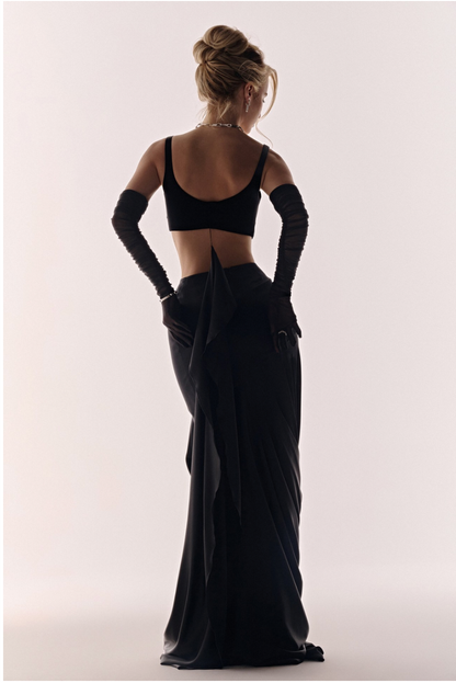 Black Satin 3 Pieces Set