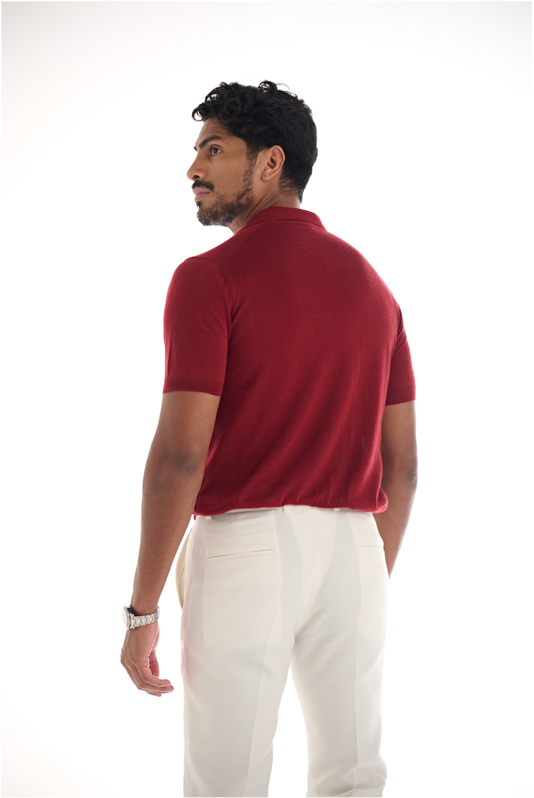 Cashmere Men's Polo Red