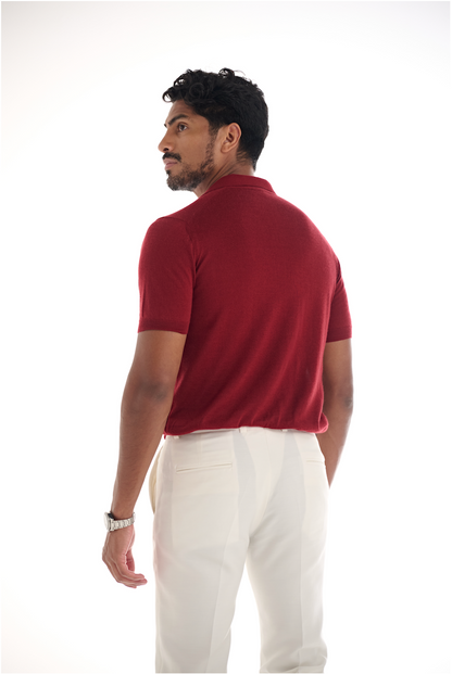 Cashmere Men's Polo Red