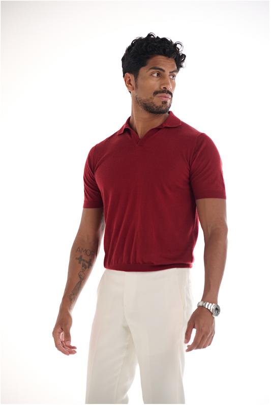 Cashmere Men's Polo Red