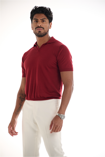 Cashmere Men's Polo Red