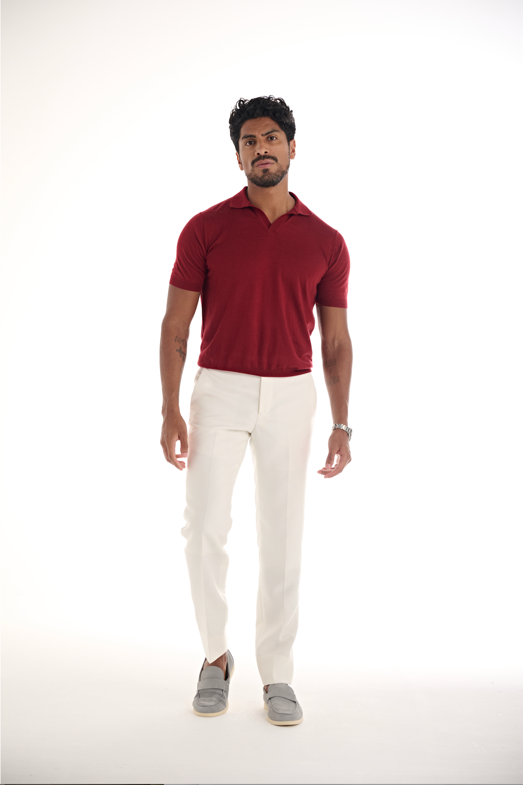 Cashmere Men's Polo Red