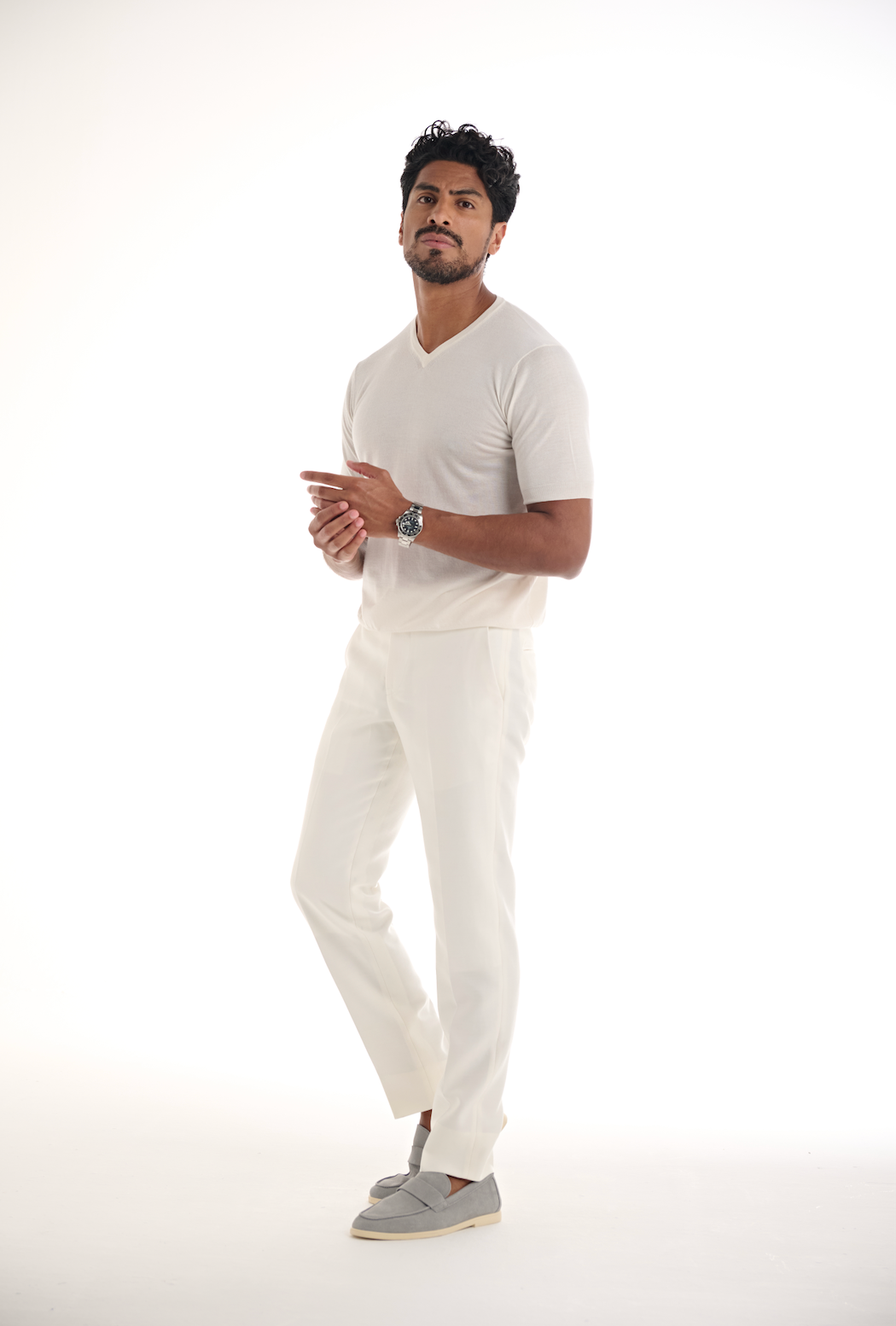 White Cashmere V-Neck