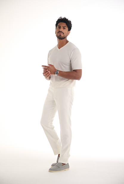 White Cashmere V-Neck