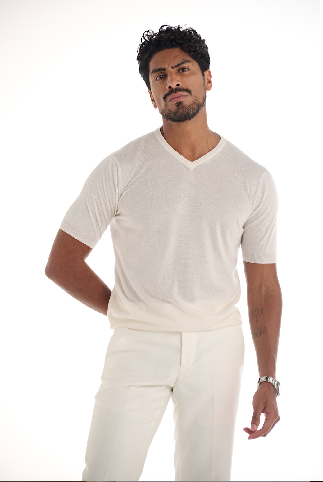 White Cashmere V-Neck