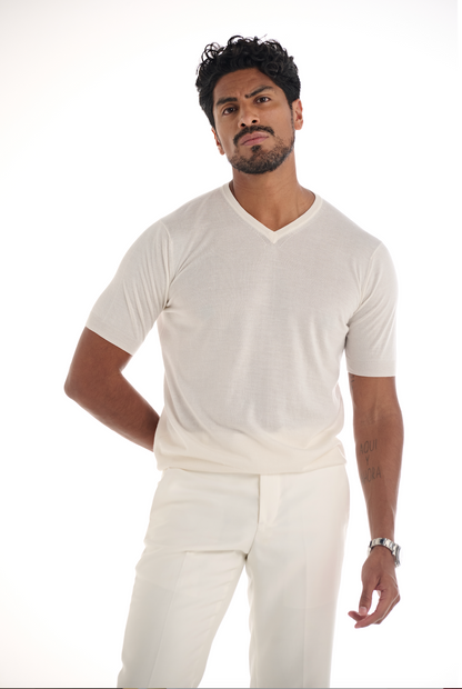 White Cashmere V-Neck