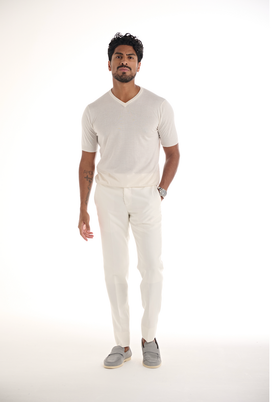 White Cashmere V-Neck