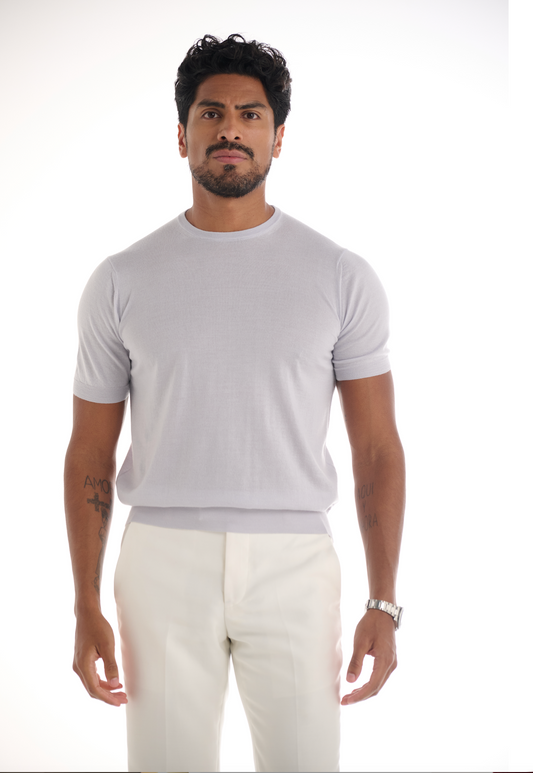 Light Blue Cashmere Round Neck