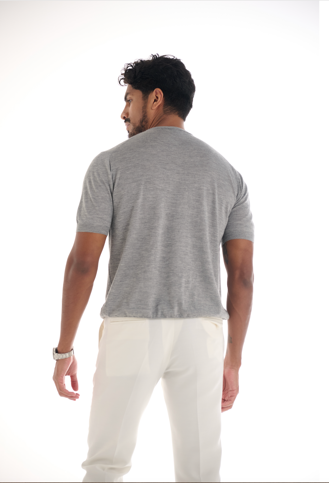 Grey Cashmere Round Neck