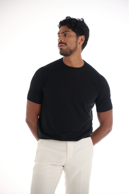 Black Cashmere Round Neck