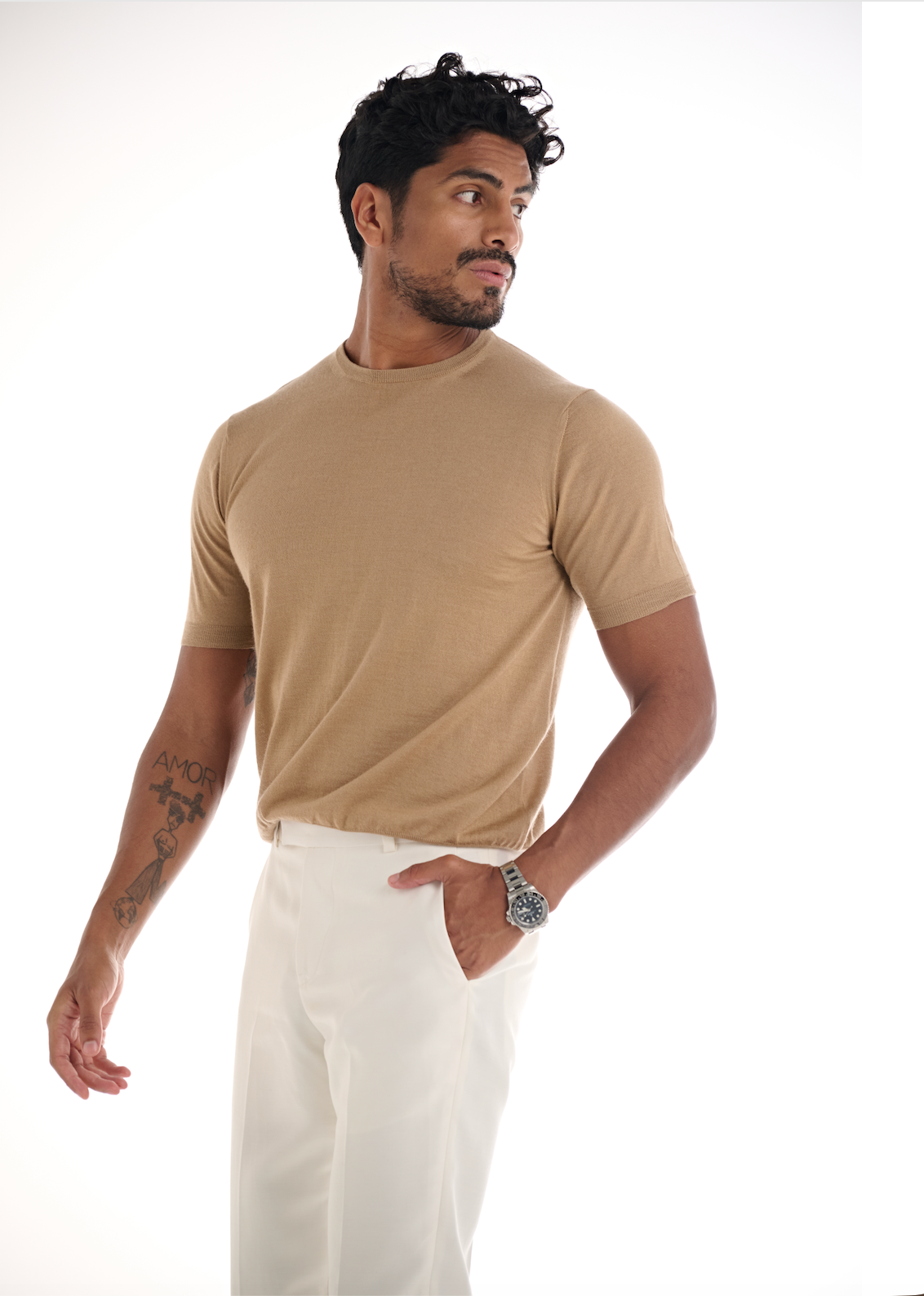 Camel Cashmere Round Neck