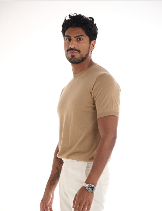 Camel Cashmere Round Neck