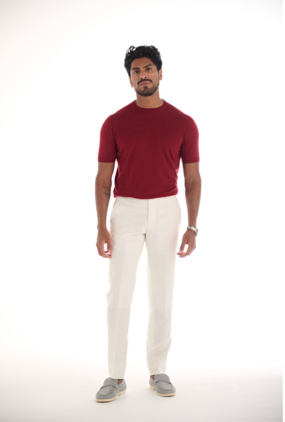 Red Cashmere Round Neck