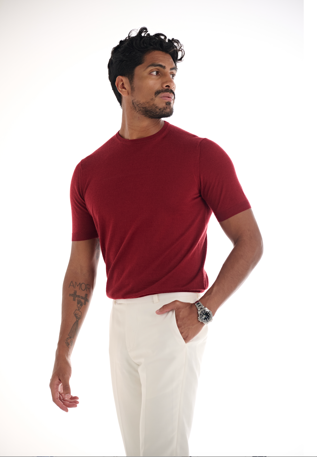 Red Cashmere Round Neck