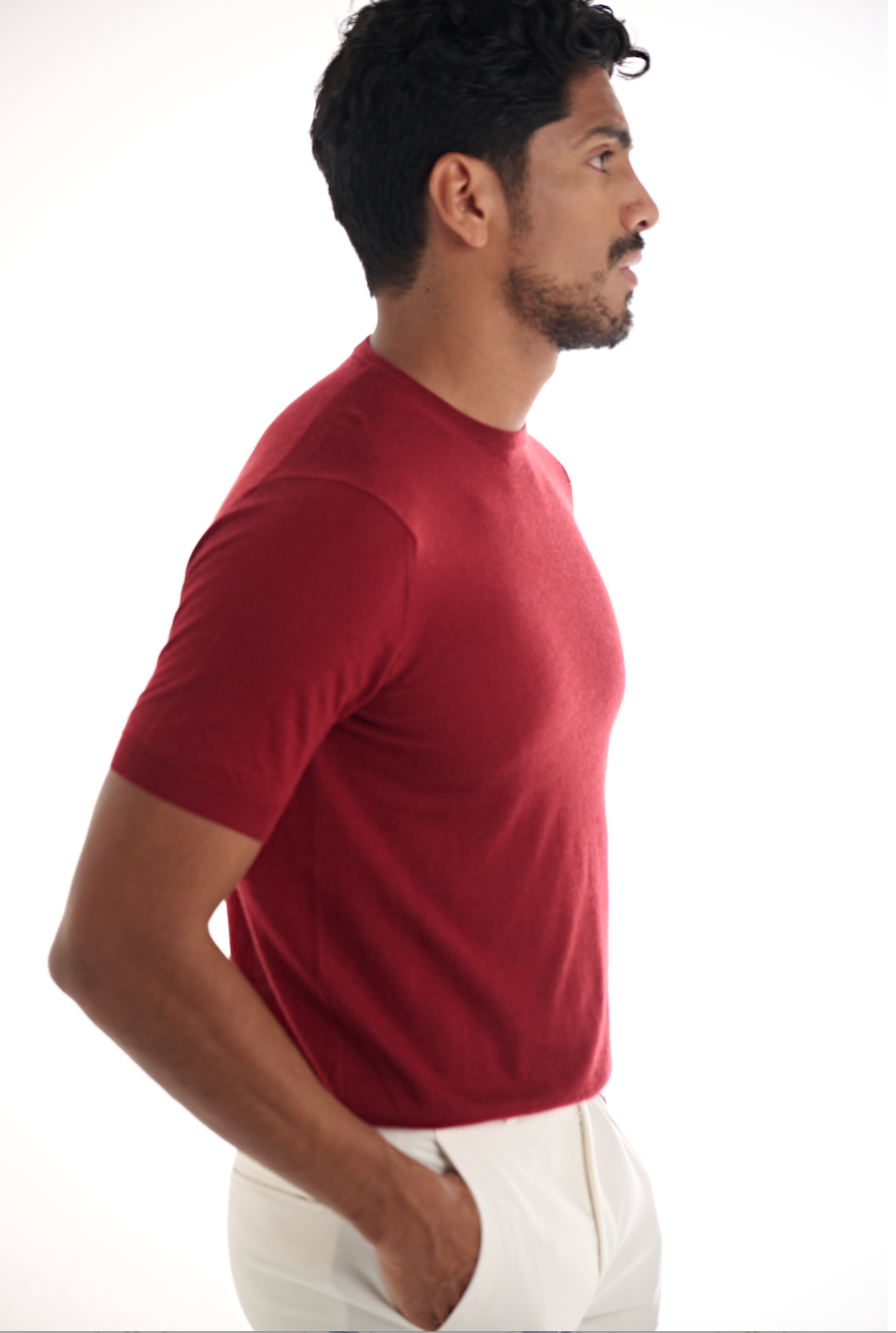 Red Cashmere Round Neck