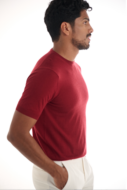 Red Cashmere Round Neck