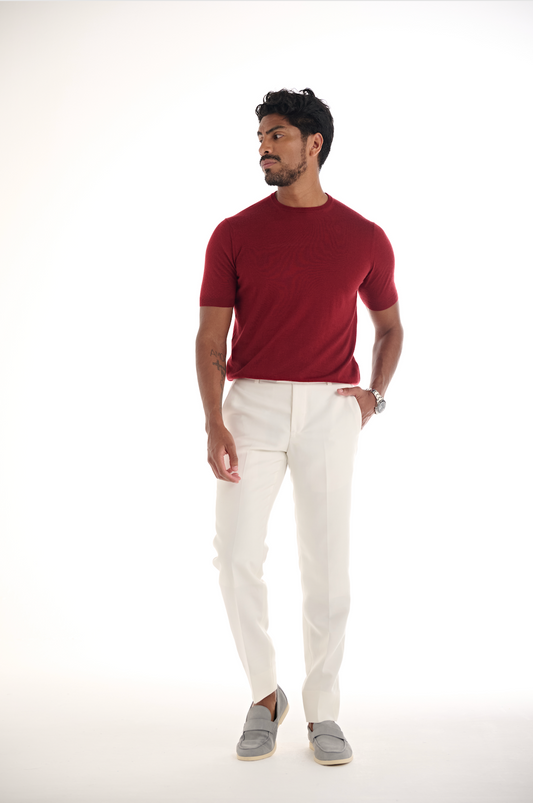 Red Cashmere Round Neck