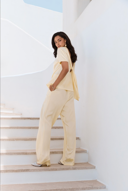 Ligth Yellow  viscose 2 piece set