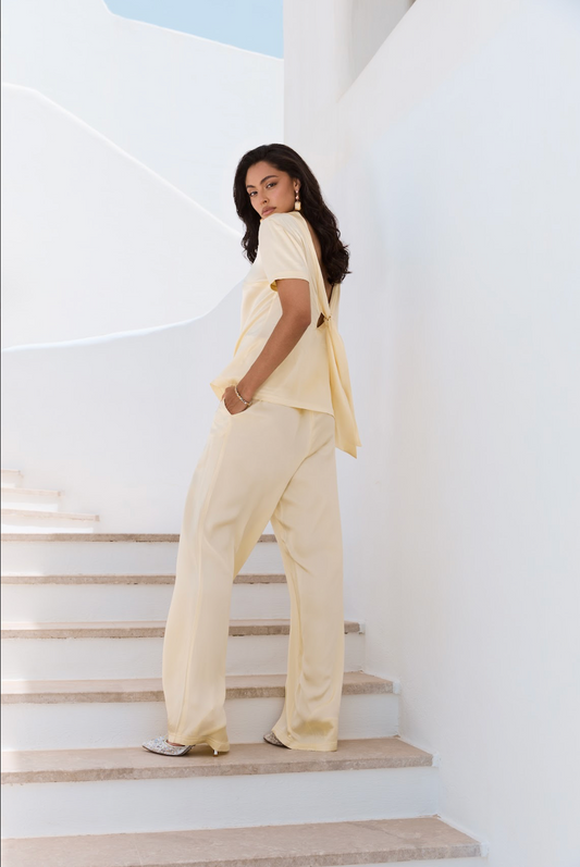 Ligth Yellow  viscose 2 piece set