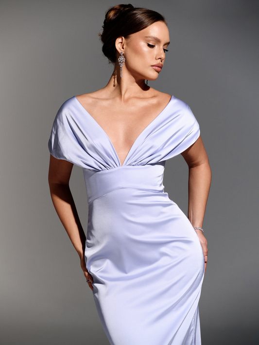 Open Back Blue Dress