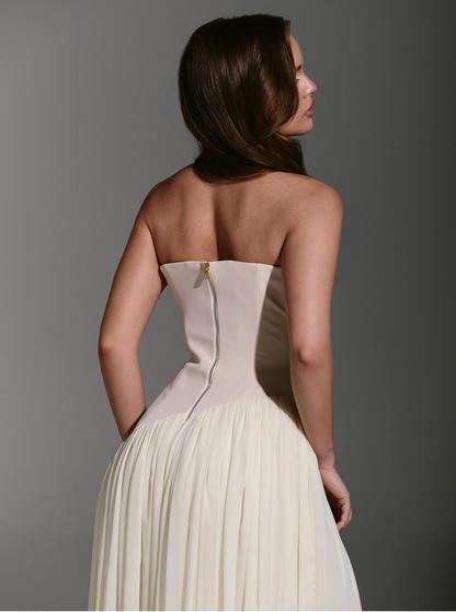 Beige Chiffon Dress