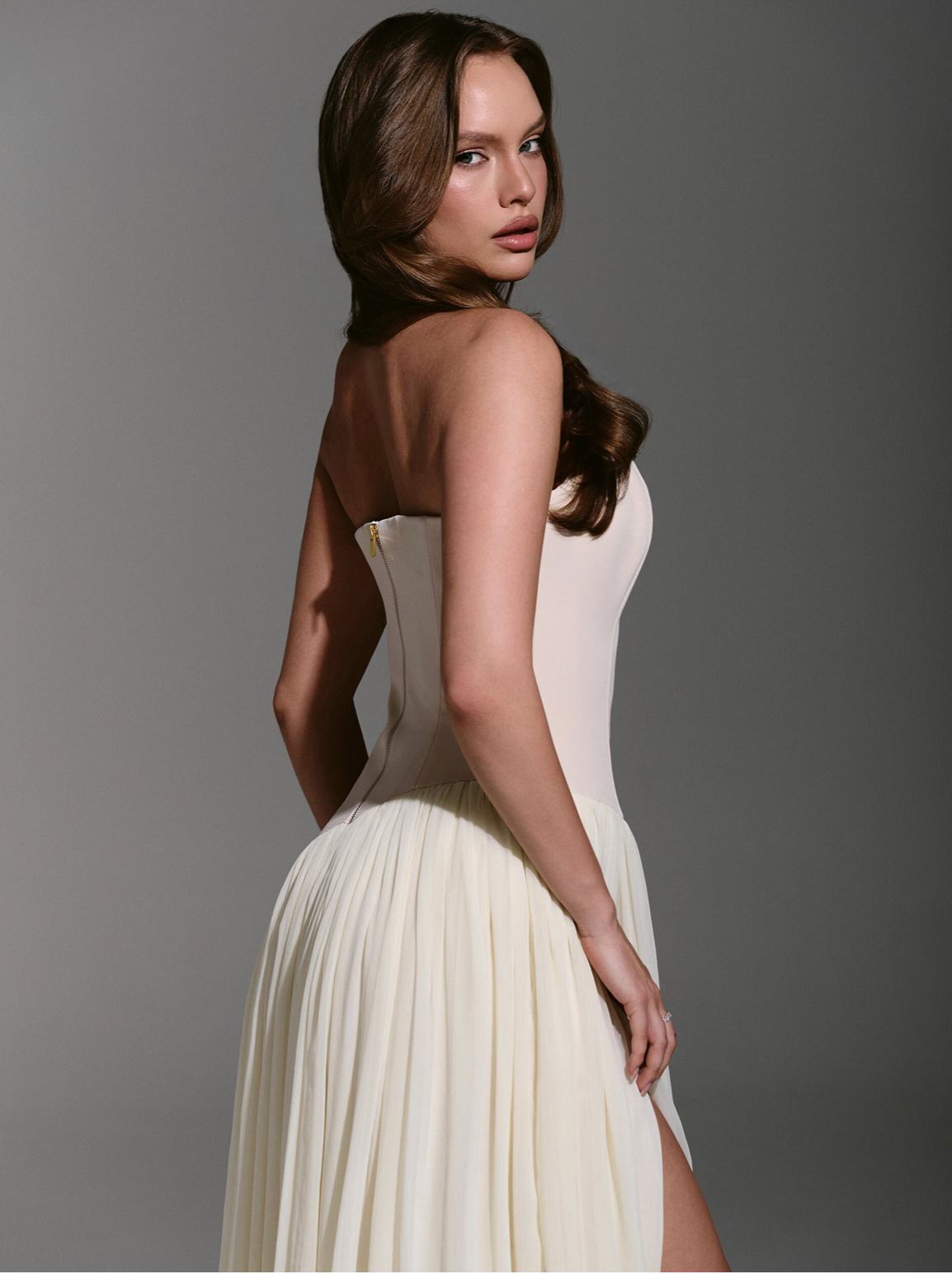 Beige Chiffon Dress
