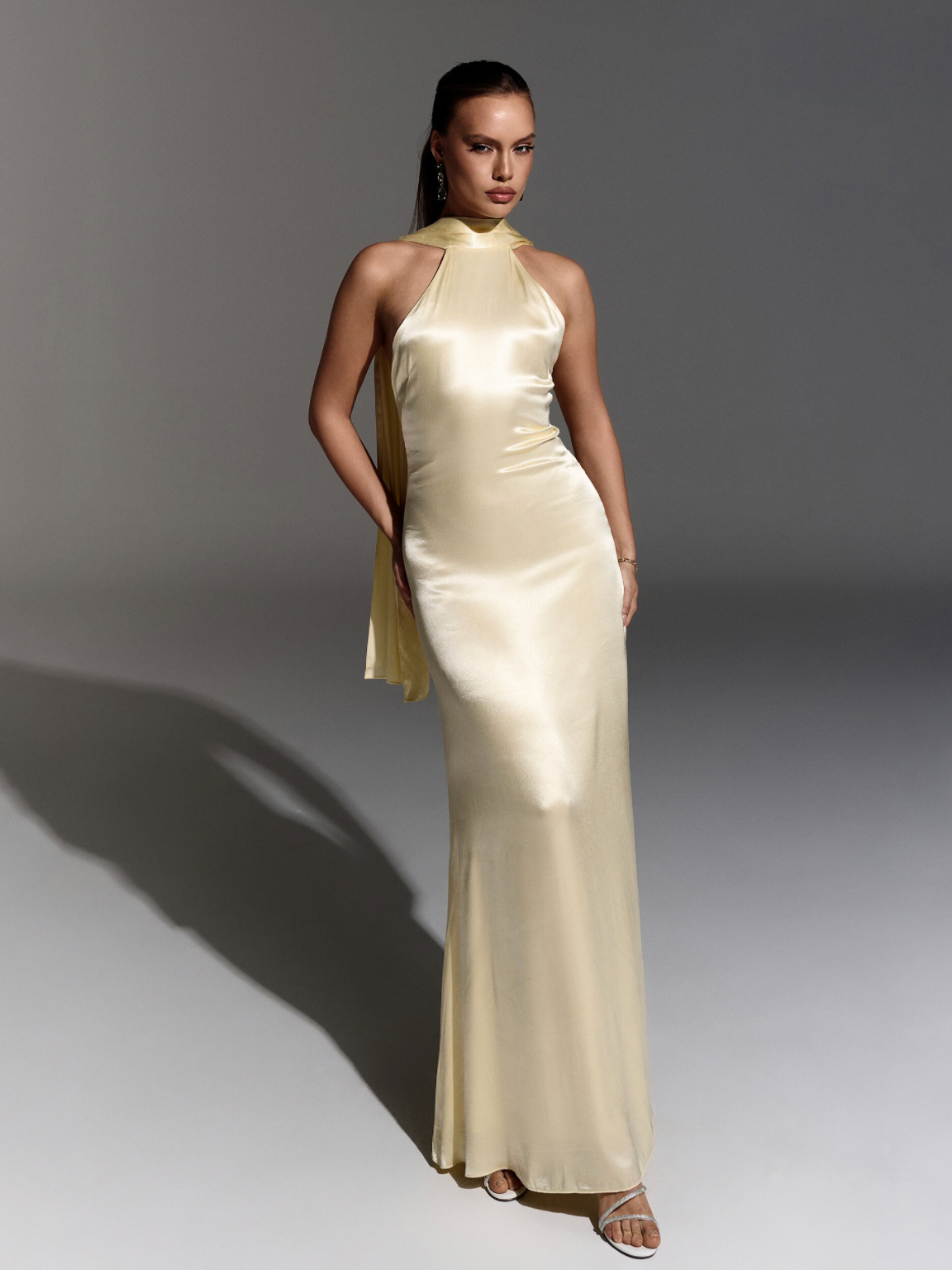 Long Viscose Yello Dress