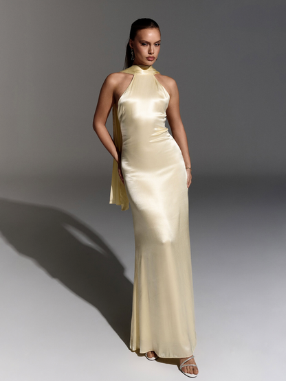 Long Viscose Yello Dress