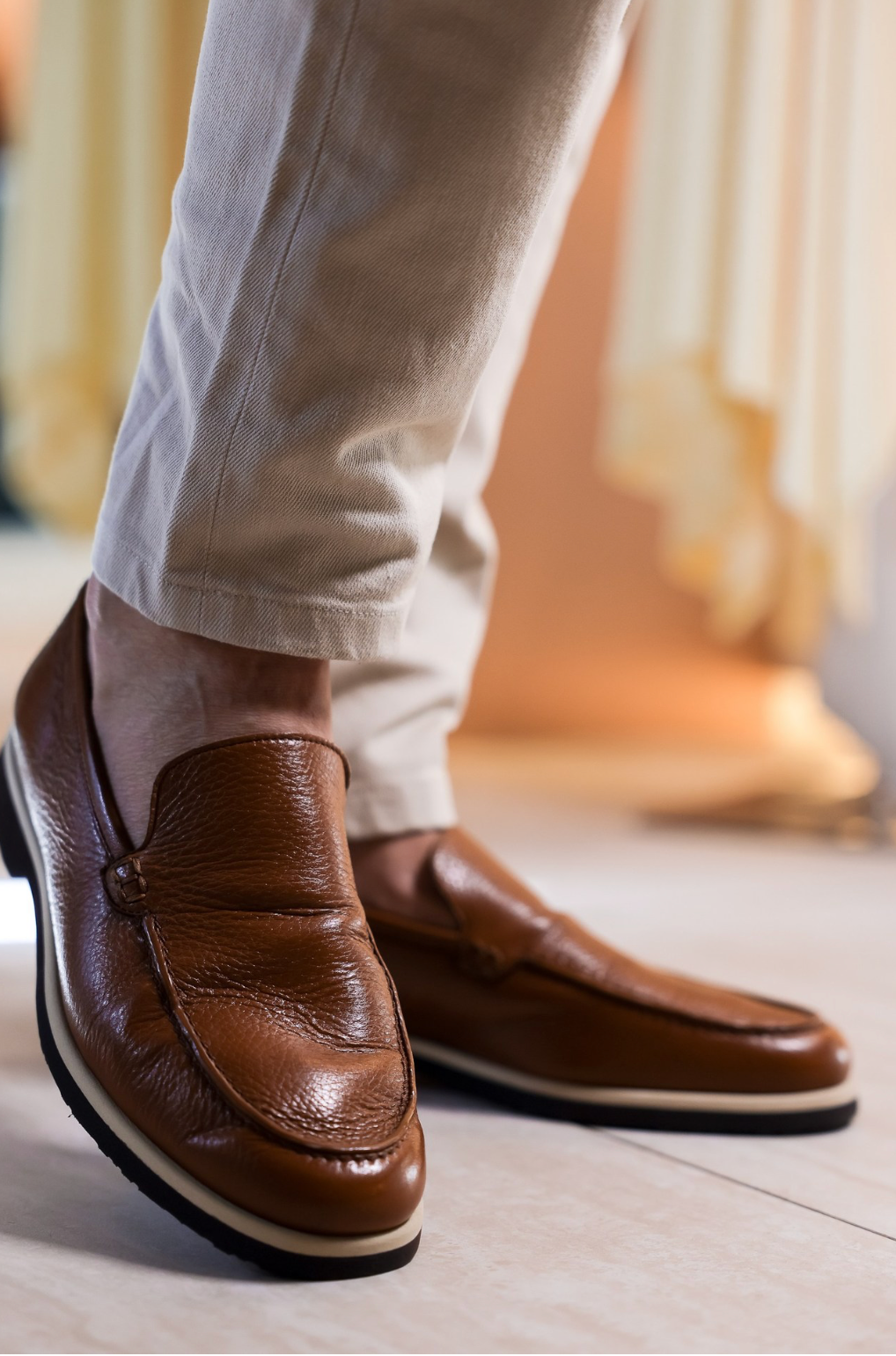 BESPOKE MEN'S SHOES ENRICO BRANDY LOAFERS