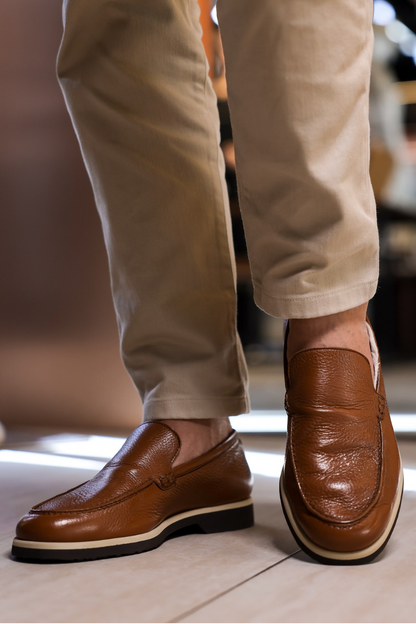 BESPOKE MEN'S SHOES ENRICO BRANDY LOAFERS