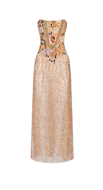 Nude Illusion dress Long