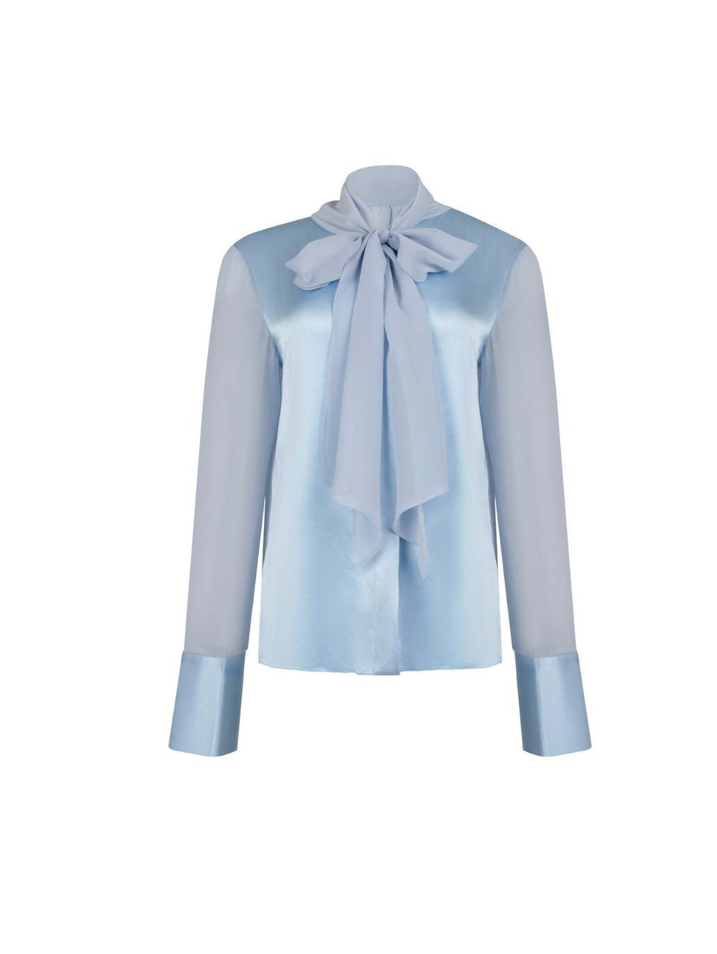 Blue Silk Chiffon Shirt