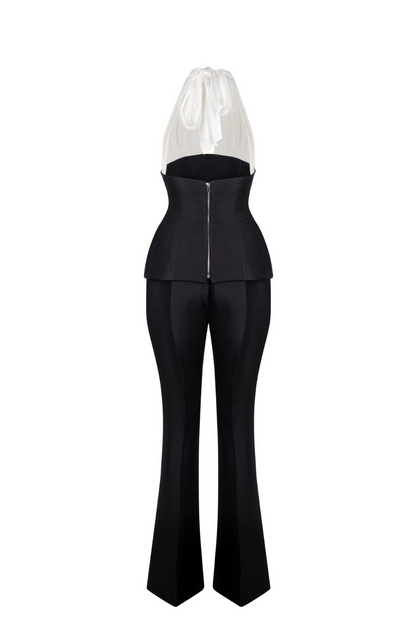 Black Mikado Trousers Set