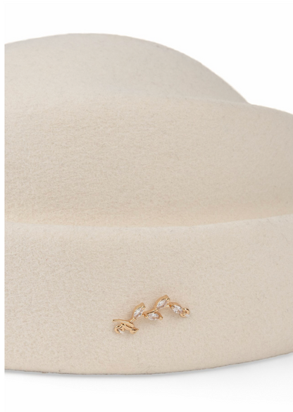Cream Wool Felt Hat