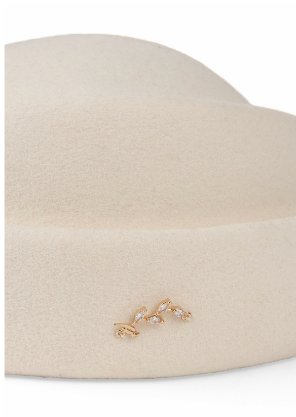 Cream Wool Felt Hat