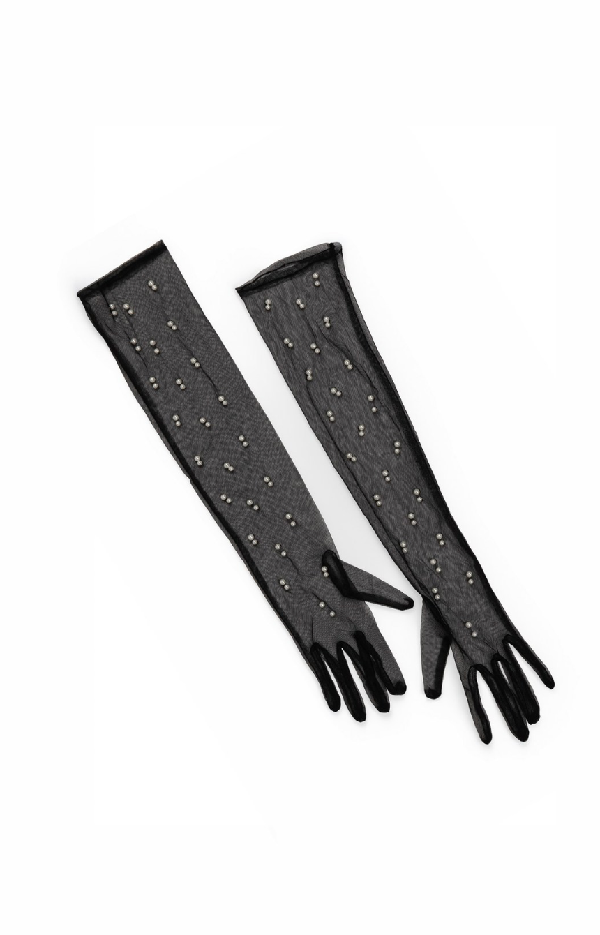 Black Tulle Gloves