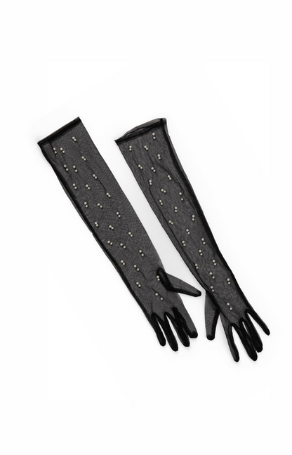 Black Tulle Gloves