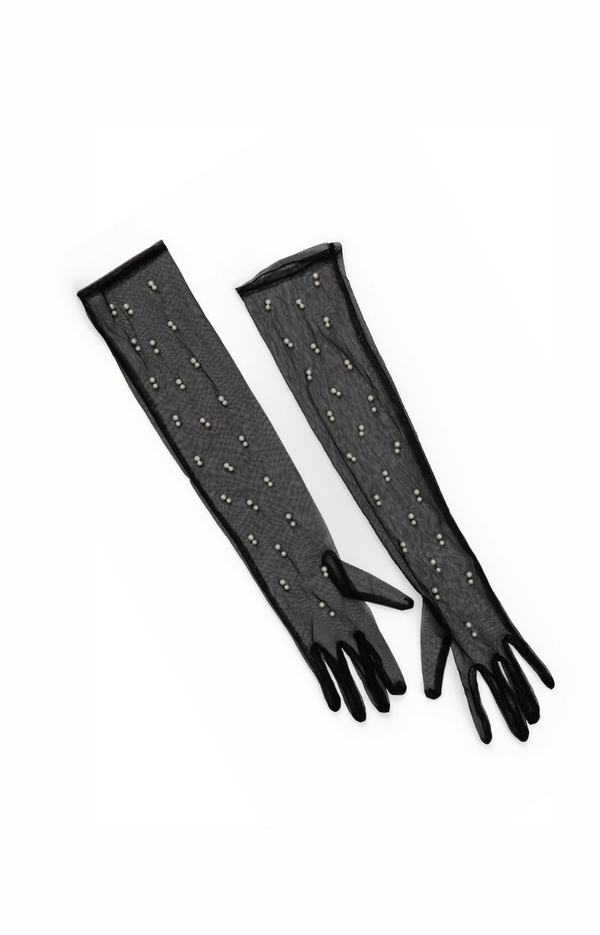 Black Tulle Gloves