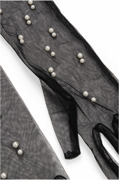 Black Tulle Gloves