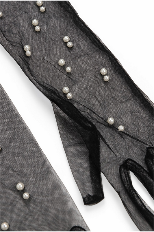 Black Tulle Gloves
